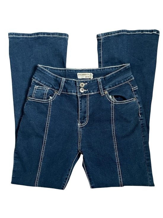 Celebrity Ace Denim - Celebrity Ace Dark Blue High-Rise Straight Flare Jeans
